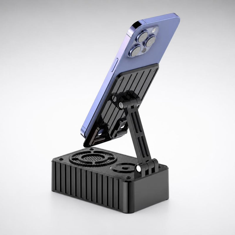 Soporte Zettro con Parlante Bluetooth — Plegable y Recargable