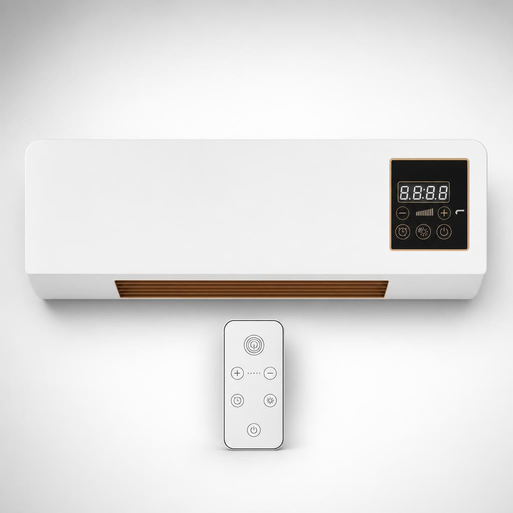 Calefactor Zettro frío/calor estilo split con control remoto, packshot