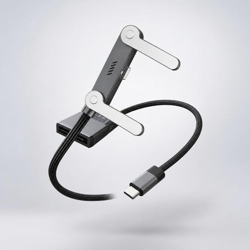 Cable Zettro desplegado como soporte para teléfono