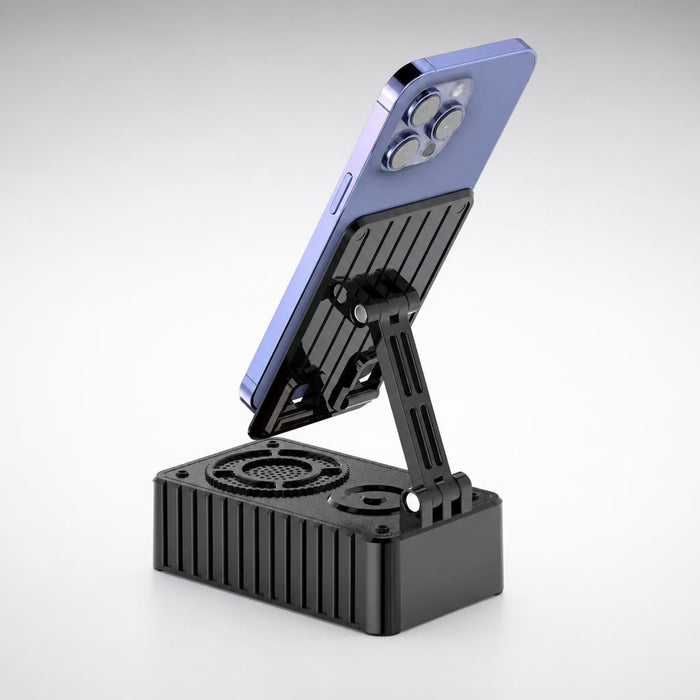 Soporte Zettro con Parlante Bluetooth — Plegable y Recargable